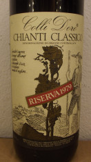 R 36-VIN ROSU CHIANTI CLASSICO,RISERVA COLLI D&amp;#039;ORO, RECOLTARE 1979 cl 75 gr 12,5 foto