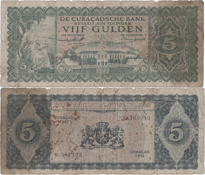 1948, 5 gulden (P-29) - Cura&ccedil;ao! (CRC: 94%)