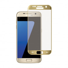 Folie Sticla BlueStar pentru Samsung Galaxy S7, 3D, Full Cover (acopera tot ecranul), Auriu foto