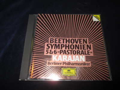 Beethoven.Herbert von Karajan - Symphonien 5 &amp;amp; 6 _ CD _ Deutsche Grammophon,1984 foto