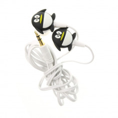 Casti audio In-Ear, cu decor pinguin stilizat foto
