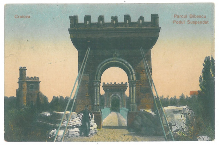 2741 - CRAIOVA, Park Bibescu, bridge - old postcard - used - 1927