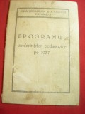 Programul Conferintelor Pedagogice pe 1937 sub egida Casei Scoalelor si a Cultur