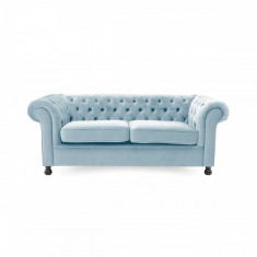 Canapea Fixa 3 locuri Chesterfield Sky Blue foto