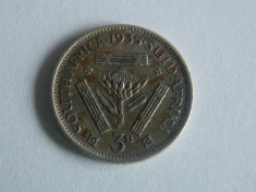 Moneda argint 3 pence Africa de Sud -1935(5184) foto