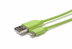 Cablu Alimentare iPhone, iPad, iPod Techlink iWires USB 2.0 Verde 1.2 metri foto