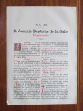 S. JOANNIS BAPTISTAE de la SALLE Confesoris (Ratisbonae - 1901 - PIESA SUPERBA!)