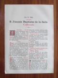 S. JOANNIS BAPTISTAE de la SALLE Confesoris (Ratisbonae - 1901 - PIESA SUPERBA!)