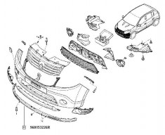 Deflector Sub Spoiler Fata Log. Facelift/Log.Ii/Sand. 29597 foto