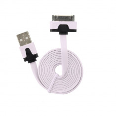 Cablu de date flat pentru iPhone 3G/3GS/4/4S, alb foto