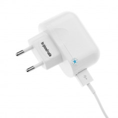 Incarcator Retea USB BlueStar, Cablu incarcare Lightning pentru iPhone, 1 Amper, Alb foto