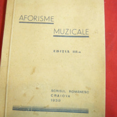 Ioan M.Georgescu - Aforisme Muzicale -Ed.1939 ,cu dedicatie si autograf -Scrisul