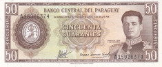 Bancnota Paraguay 50 Guaranies 1952 - P197a UNC foto