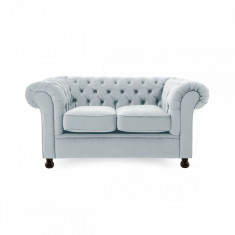 Canapea Fixa 2 locuri Chesterfield Blue/Grey foto