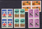 ROMANIA 1968 LP 667 AVIATIE SI AVIASAN BLOCURI DE 4 TIMBRE MNH