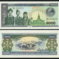 LAOS █ bancnota █ 1000 Kip █ 2003 █ P-32Ab █ UNC █ necirculata