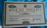 BON DE IMPOZIT 1000 LEI 1933 UNC