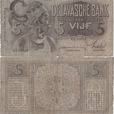 1935 (2 II), 5 gulden (P-78a.5) - Indiile de Est Olandeze!