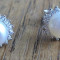 Cercei argint 925, baze surub/cheita/fluture cu perle de cultura albe