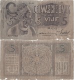 1936 (7 III), 5 gulden (P-78a.6) - Indiile de Est Olandeze!