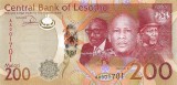 LESOTHO █ bancnota █ 200 Maloti █ 2015 █ P-25 █ Serie AA █ UNC █ necirculata