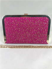 Clutch/plic dama roz cu auriu+CADOU foto