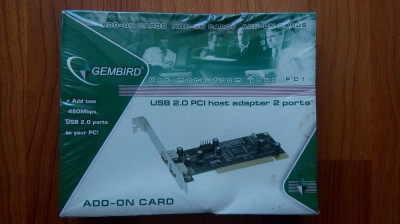 Placa PC USB 2.0 (2 x USB) marca GEMBIRD - NOUA, SIGILATA foto