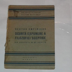 SEXTUS EMPIRICUS - SCURTA EXPUNERE A FILOZOFIEI SCEPTICE Ed.1923