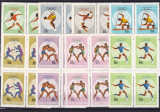 ROMANIA 1968 LP 680 OLIMPIADA MEXIC BLOCURI DE 4 TIMBRE MNH