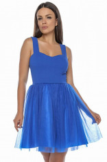 G536-4 Rochie babydoll, de seara, cu decolteu en-coeur si tulle in partea inferioara foto