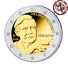 !!! GERMANIA - 2 EURO 2018 COMM , A - KM NEW - UNC / HELMUT SCHMIDT foto