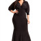 M600P-1 Rochie maxi plus size cu decolteu adanc in V