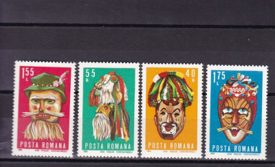 ROMANIA 1969 LP 714 MASTI FOLCLORICE SERIE MNH foto