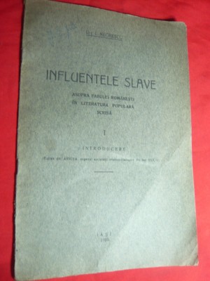 I.Negrescu - Influente slave asupra Fabulei Romanesti in lit.pop.scrisa-I-1925 foto