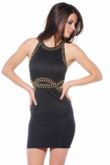 M299-1 Rochie scurta, de club, accesorizata cu tinte foto