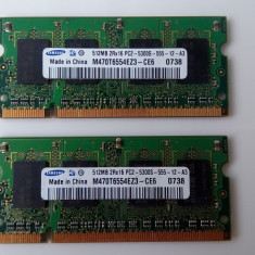 KIT DUAL-CHANNEL laptop Samsung 1 GB / DDR2 / 667 MHz / PC2-5300 (2 x 512)