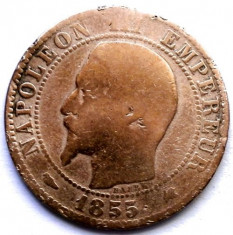 MOKAZIE , FRANTA , NAPOLEON III , 5 CENTIMES 1855 k, Bordeaux MINT , 25mm. foto