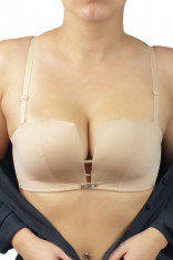 BRA168-152 Sutien bandeau cu decupaj in V intre cupe foto