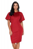 L594-3 Rochie office stil bodycon cu maneci scurte