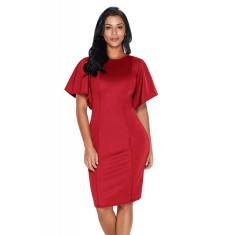 L594-3 Rochie office stil bodycon cu maneci scurte