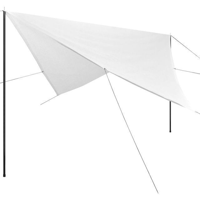 Prelata umbrar cu stalpi, din HDPE, patrata, 3x3 m, alb foto mare Prelata umbrar cu stalpi, din HDPE, patrata, 3x3 m, alb foto mare