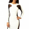 S197-2 Rochie midi, de ocazie, cu decupaje din plasa