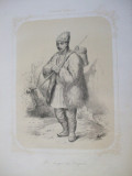 Păstor din Carpați port popular costum valah 1853 Wullner Hofelich, Portrete, Fresca, Realism