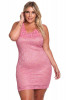 J541P-5 Rochie plus size eleganta, de seara, din dantela cu motive florale, L