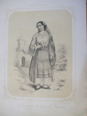 Bucure?ti Ilfov logodnica din imprejurimi costum valah 1853 Wullner Hofelich foto