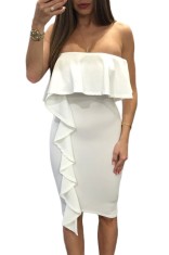 Y532-2 Rochie midi mulata, fara bretele, accesorizata