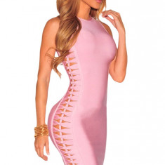 BAN431-5 Rochie sexy bandage, cu decupaj lateral accesorizat cu bretele