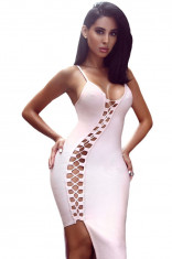 BAN420-5 Rochie bandage de club, accesorizata cu snur pe lateral foto