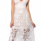 D403-2 Rochie midi eleganta cu broderie florala