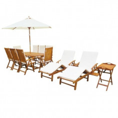 Set mobilier de exterior, 13 piese, lemn masiv de acacia foto